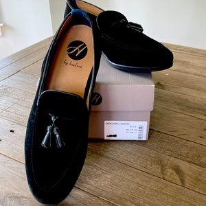 Mens Black Suede Loafer with tassel size 11